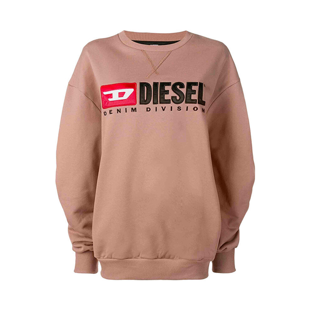 (Light Pink, XS) Diesel F ARAP Womens Sweatshirts Crew Neck Oversized Classic Pullover Sweaters