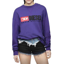 (Purple, XS) Diesel F ARAP Womens Sweatshirts Crew Neck Oversized Classic Pullover Sweaters