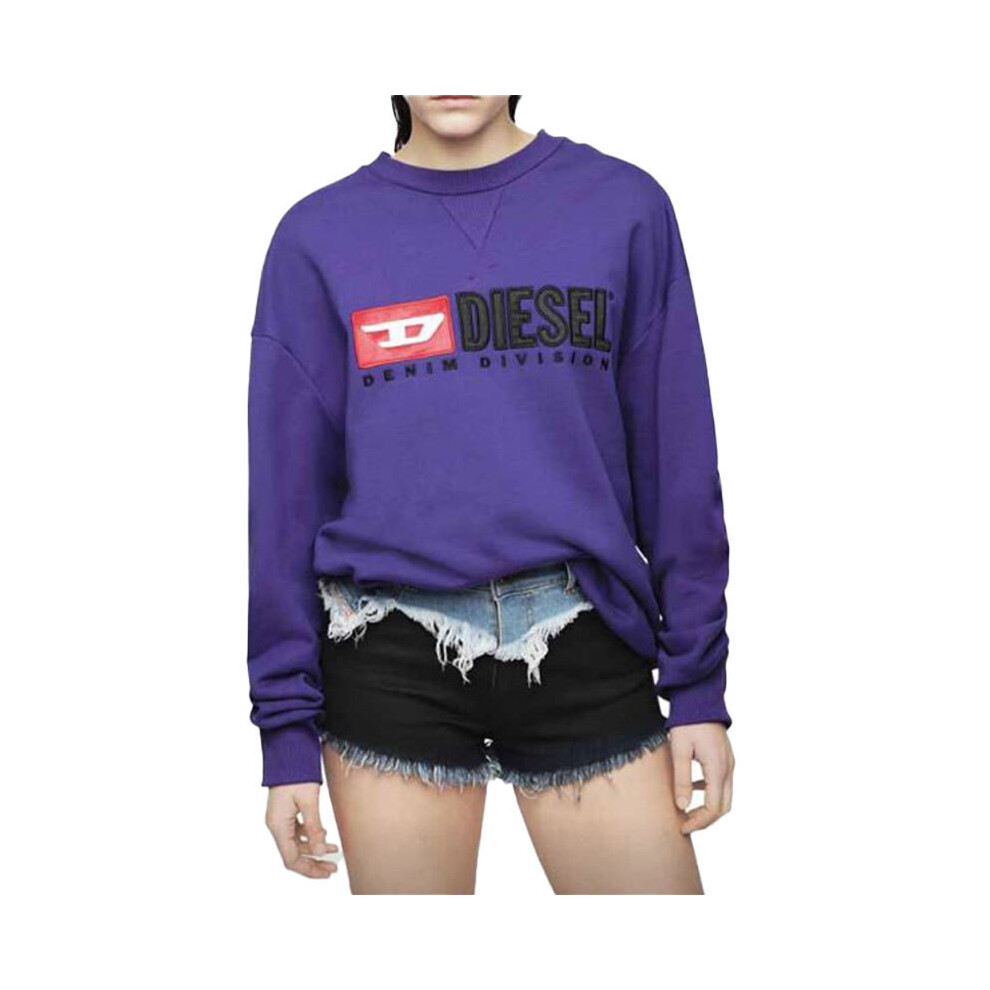 (Purple, XS) Diesel F ARAP Womens Sweatshirts Crew Neck Oversized Classic Pullover Sweaters