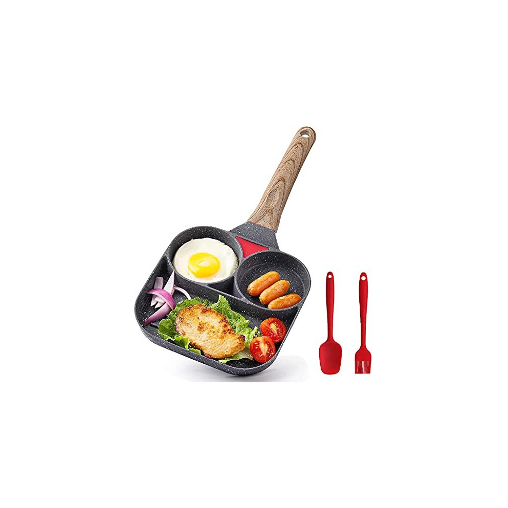 ShiftX4 Lazy Man Pan, Cast Aluminum Non-Stick Multi-Section Frying Pan, All-in-one Breakfast Griddle Pan, Pans for All Hobs Including Induction