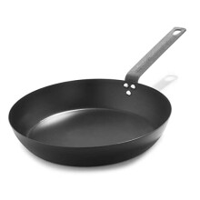 Merten & Storck Pre-Seasoned Carbon Steel Induction 30cm Frying Pan Skillet, Oven Safe, Black