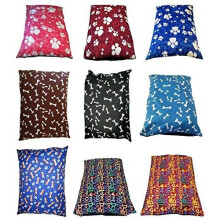 Medium Dog Bed Pillow Washable Cover Filled With Removable Zip - Pet Cushion Cover And Pillows Random Colors (Complete Dog Bed - Medium 28 inches x 18