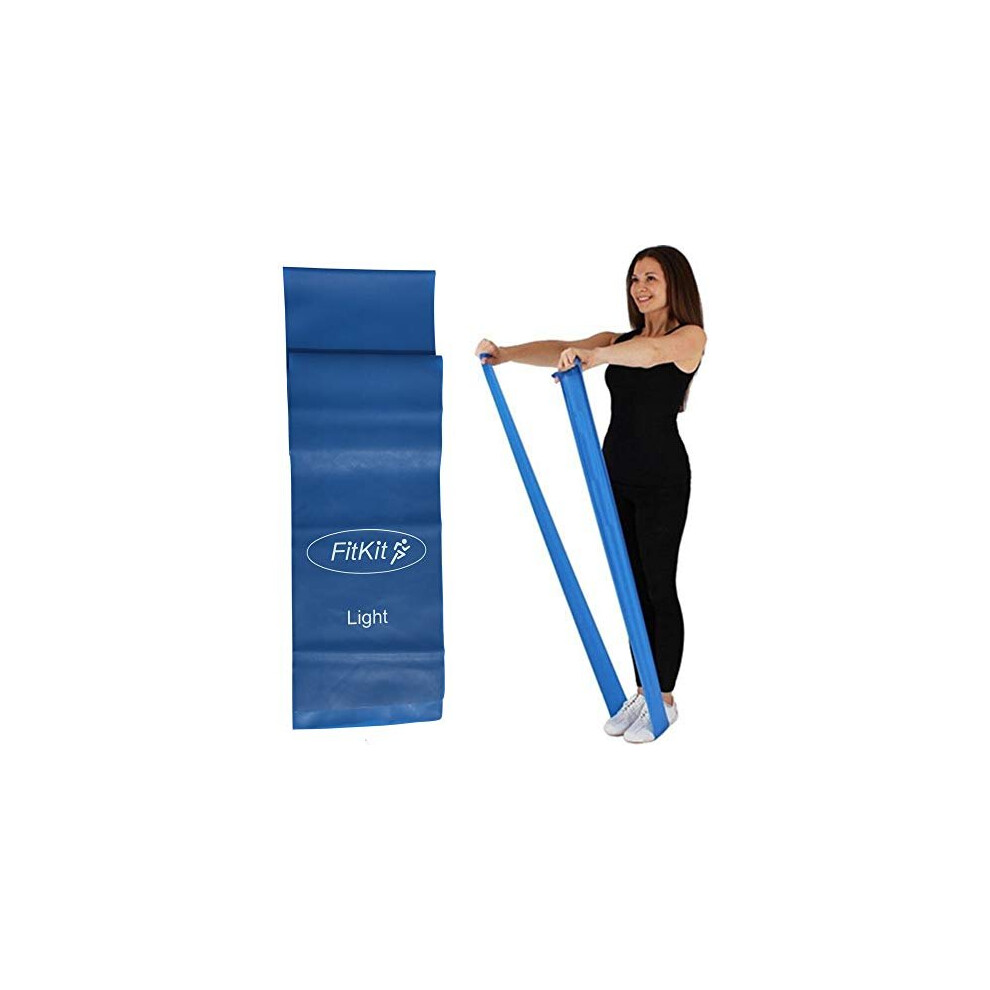 FitKit Resistance Exercise Band - 2M Light - Pilates, Yoga, Rehab, Stretching, Strength Training