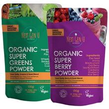 Next Gen U | Organic Super Greens & Berry Powder | Ultimate Immune Support Combo | Featured in The Vegan Magazine | Super Smoothie Supplement | Save