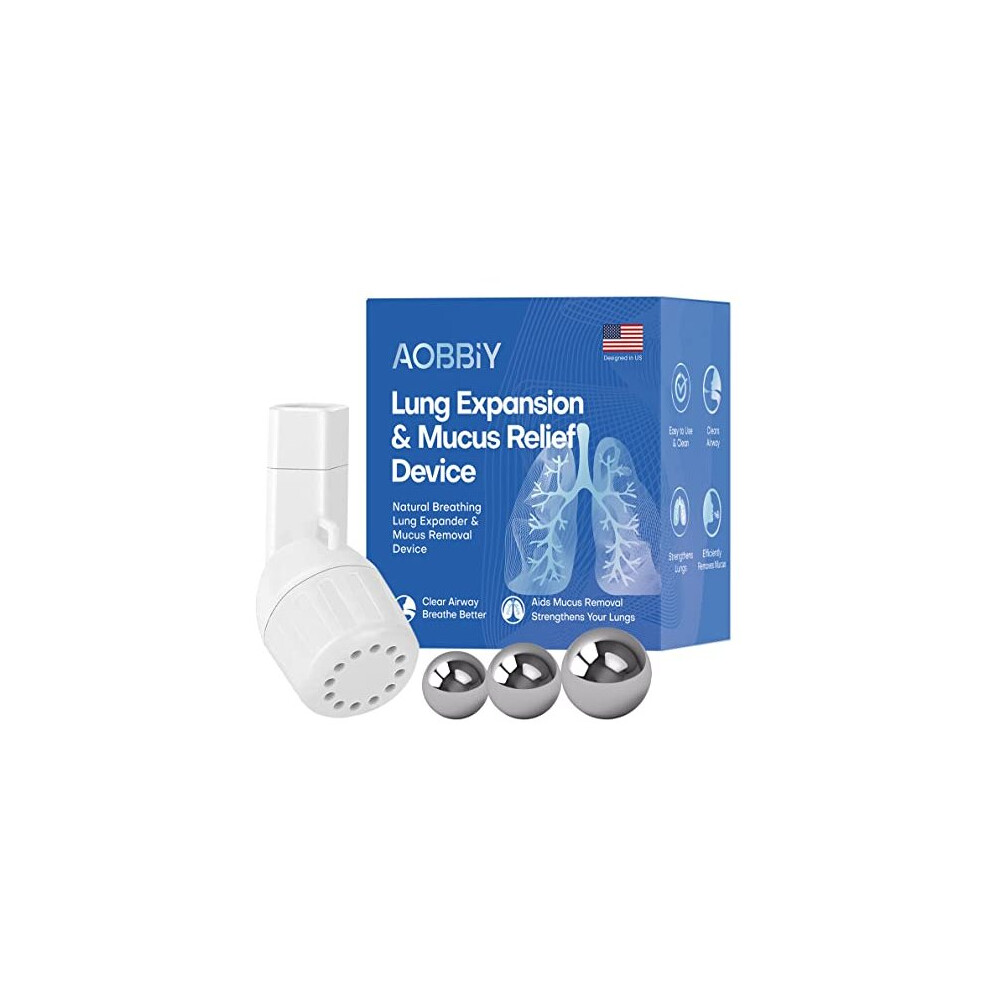 Aobbiy Lung Expansion, Mucus Relief Device, Hand-Held Breathing Trainers - OPEP Therapy, Drug-Free - Helps Open Airways, Remove Mucus Effectively.