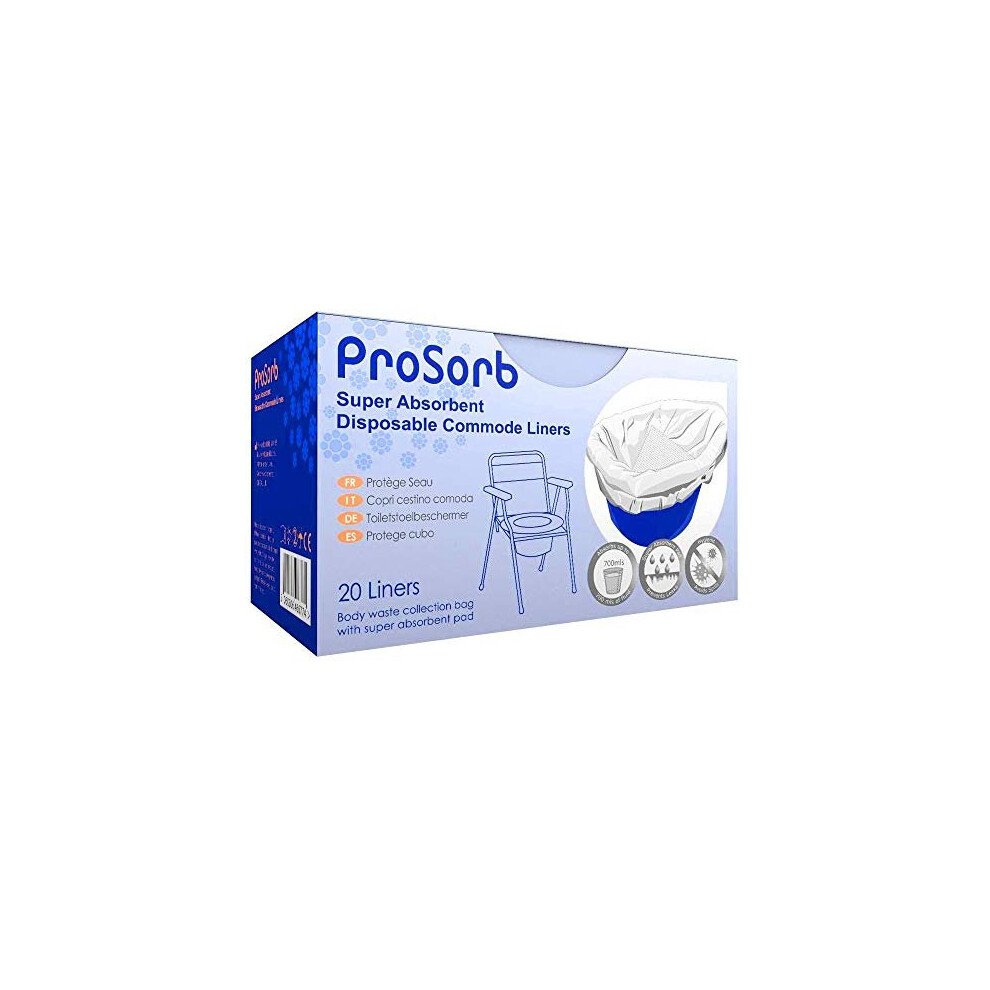 Pack of 20 Prosorb Super Absorbent Disposable Commode/Bed Pan Liners