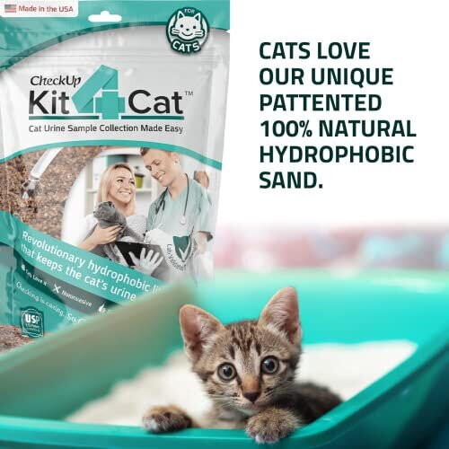 Kit4Cat 2lb Hydrophobic Litter Sand Cat Urine Sample Collection Kit 1