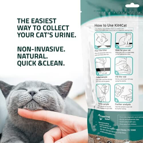 Kit4Cat 2lb Hydrophobic Litter Sand Cat Urine Sample Collection Kit 1