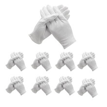 48 Pcs White Cotton Gloves for Dry Hand Moisturizing Cosmetic Eczema Hand Spa and Coin Jewelry Inspection , checking gloves,Serving Gloves Stretchable