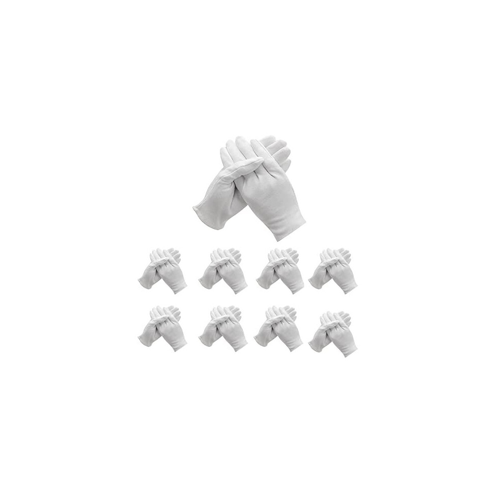 Bweissth White 48 Pcs Cotton Gloves For Dry Hand Moisturizing Cosmetic Eczema Hand Spa And Coin Jewelry Inspection Checking Gloves,Serving Gloves Stretchable