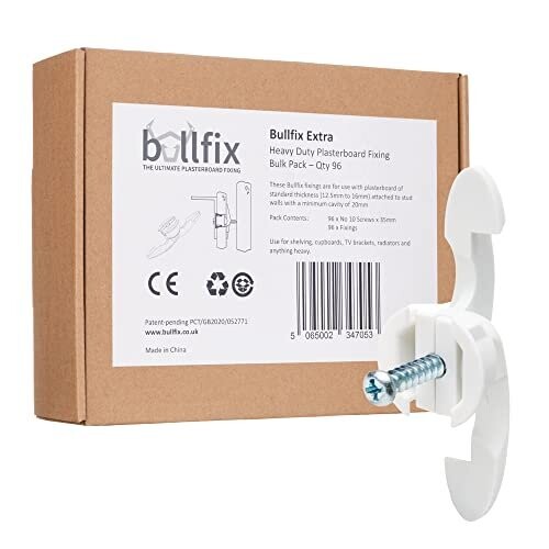 Bullfix 'Extra' 96 Pack - Heavy Duty Plasterboard Fixings For Stud ...