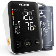 Blood Pressure Monitor Upper Arm, Vimmk Blood Pressure Machines for Home Use with LED Backlight Display Accurate BP Cuff Kit Arrhythmic Pulse & Heart