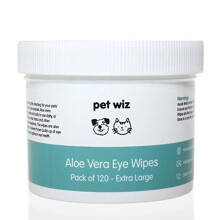 pet wiz Aloe Vera Eye Wipes for Cleaning Dogs & Cats - Extra Large (1 Tub)