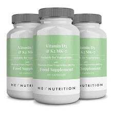 Hey Nutrition Vitamin D3 & K2 MK-7 with MCT Oil - 100ug Each - Support Healthy Bones, Teeth, Muscles, Immune Function, Fatigue - Highly Potent Max