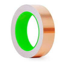 20M Copper Foil Tape Snail Slug Repellent Tape, 25mm Wide Self Adhesive Dual Conductive Slug Barrier Copper Tape for Guitar EMI Shielding, Soldering,