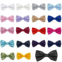 (Navy Blue, 1PC) Time to Sparkle Adjustable Bow Ties Men's Satin Pre Tied Wedding Party Dress Party