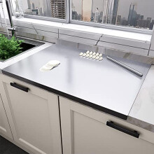Stainless Steel Cutting Boards with Lip 80 x 50cm Worktop Protector, Extra Large Chopping Board Worktop Saver Pastry Board Baking Board with Rolling