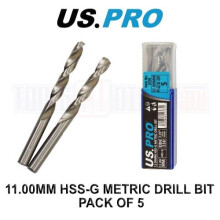 US PRO Tools 11.00MM HSS-G Metric twist Drill Bit Pack Of 5 2438