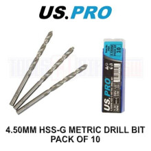 US PRO Tools 4.50MM HSS-G Metric twist Drill Bit Pack Of 10 2424