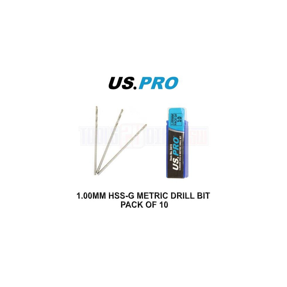 US PRO Tools 1.0MM HSS-G Metric twist Drill Bit Pack Of 10 2415