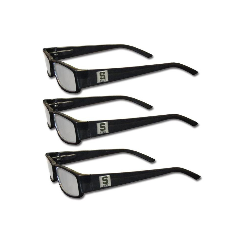 Siskiyousports Black Siskiyou C3rgb41-1.25 Ncaa Michigan State Spartans Reading Glasses, - Plus 1.25 - Pack Of 3