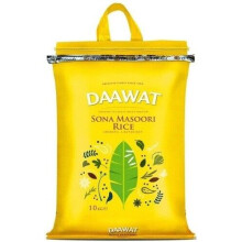 Daawat Sona Masuri Rice 10kg- Ideal for Rice Based Dishes- Aromatic