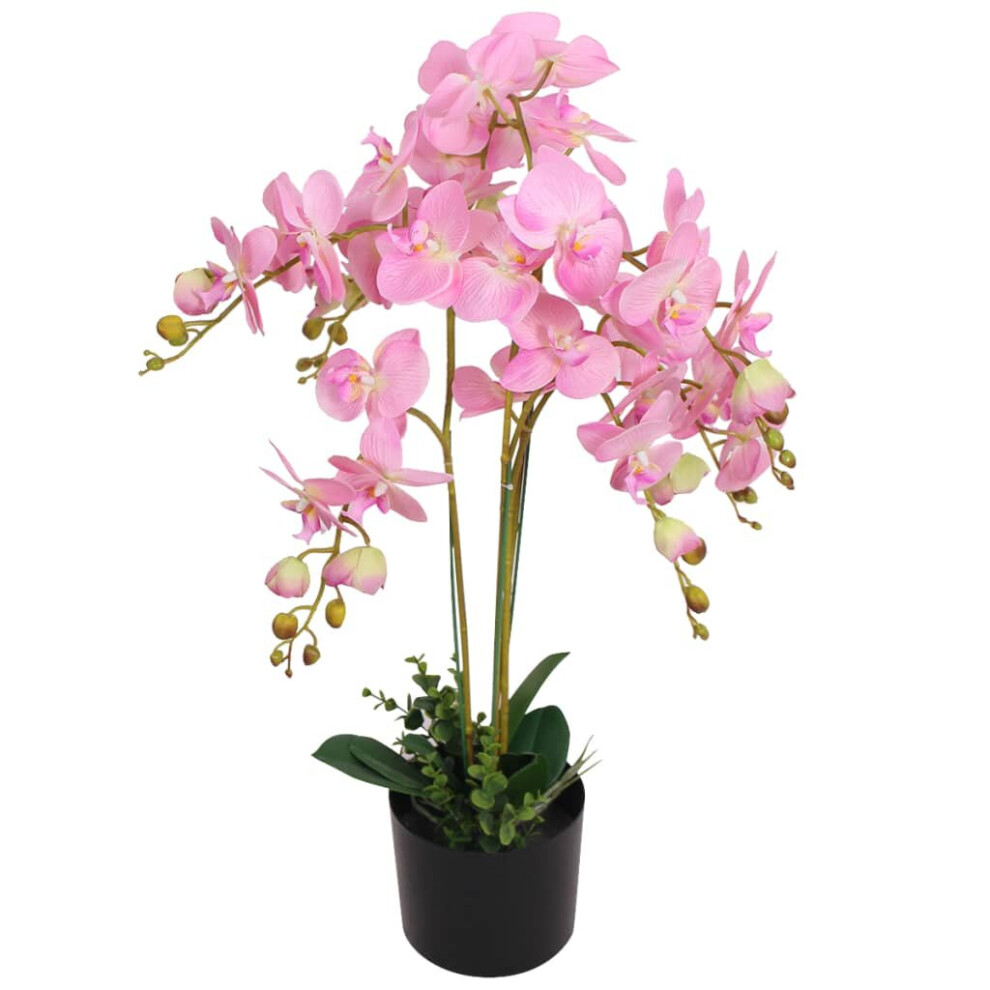 vidaXL Artificial Orchid Plant with Pot 75cm Pink Home Realistic Fake Flower