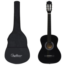 vidaXL Classical Guitar for Beginner with Bag Black 3/4 36" Basswood Guitar