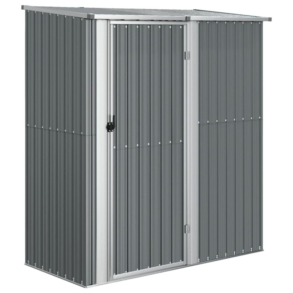 vidaXL Garden Shed Grey Galvanised Steel Outdoor Patio Storage Shed House