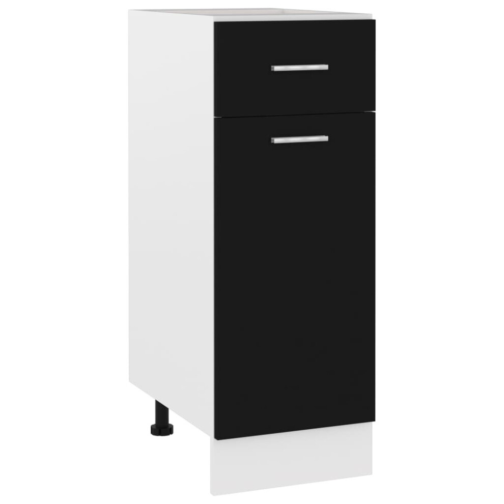 vidaXL Kitchen Cabinet Black Engineered Wood Cupboard Sideboard Side Cabinet