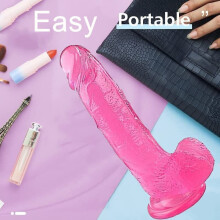 Realistic Dildo Feels Like Skin, 7.8 Inch Clear Dildo with Suction Cup