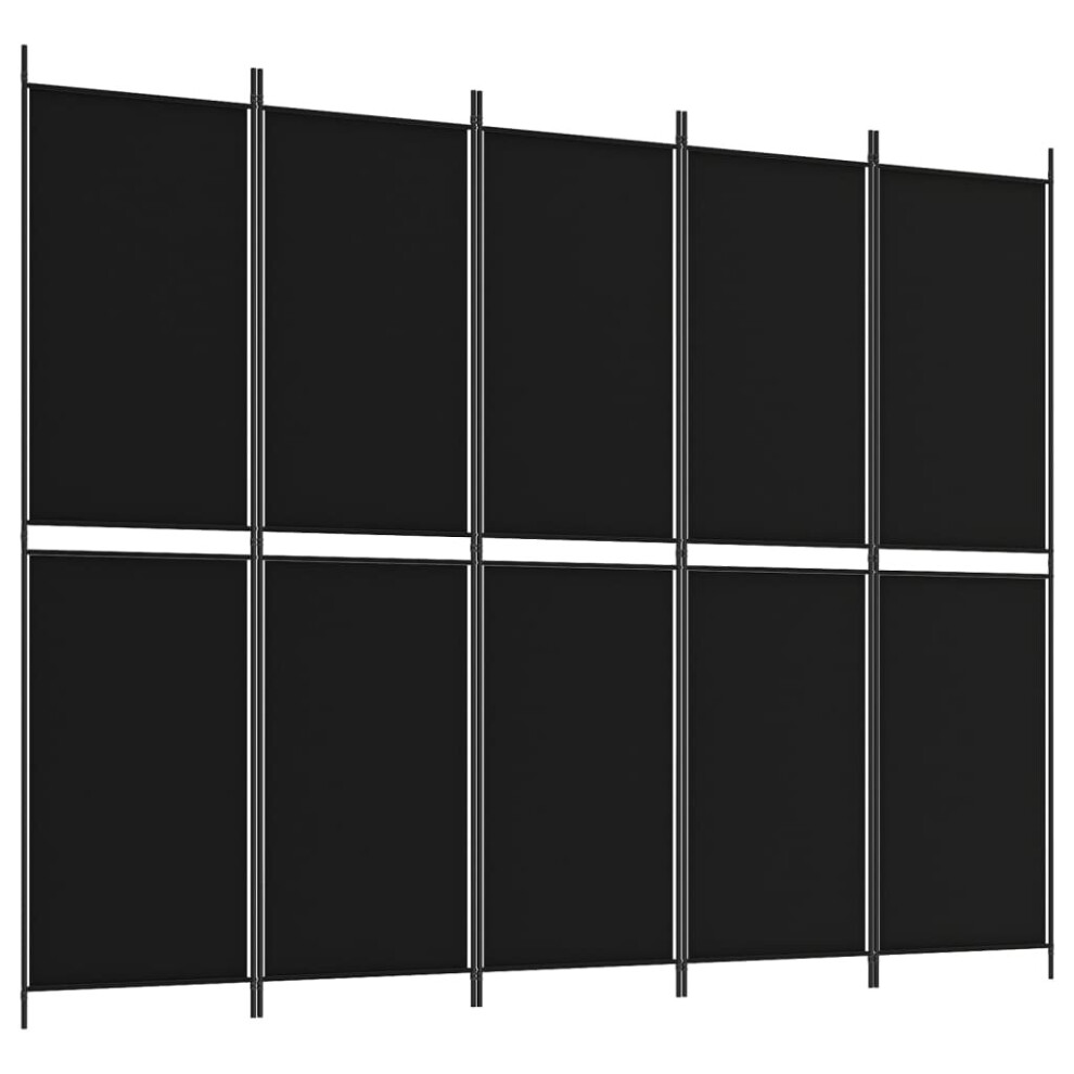 Vidaxl (Black, 250 X 200 Cm) Room Divider Privacy Screen Paravent Dressing Room Partition Fabric