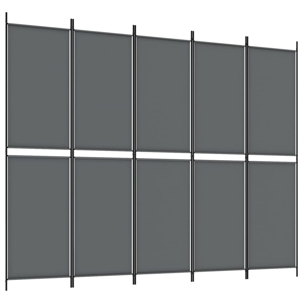 Vidaxl (Anthracite, 250 X 200 Cm) Room Divider Privacy Screen Paravent Dressing Room Partition Fabric Grey