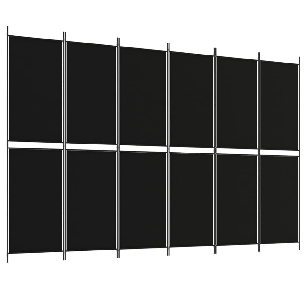 Vidaxl (, 300 X 200 Cm) Room Divider Privacy Screen Paravent Dressing Room Partition Fabric Black