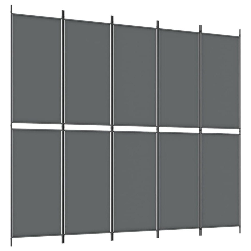 Vidaxl (Anthracite, 250 X 220 Cm) Room Divider Privacy Screen Paravent Dressing Room Partition Fabric Grey
