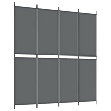 (Anthracite, 200 x 220 cm) vidaXL Room Divider Privacy Screen Paravent Dressing Room Partition Fabric