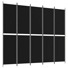 (Black, 250 x 220 cm) vidaXL Room Divider Privacy Screen Paravent Dressing Room Partition Fabric