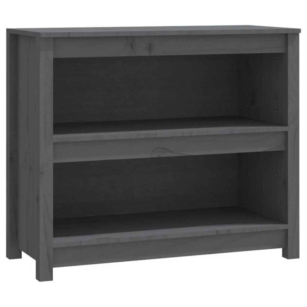 Vidaxl (, 80 X 35 X 68 Cm) Solid Wood Pine Book Cabinet Display Organiser Multi Colours/Sizes Grey