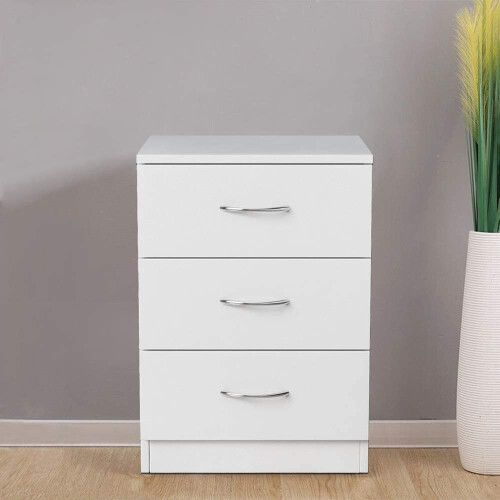 (White, 90 cm) Chen Sliding Mirror Wardrobe With Chest Drawers 2