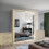 (Oak, 150 cm) Chen Sliding Mirror Wardrobe With Chest Drawers 1