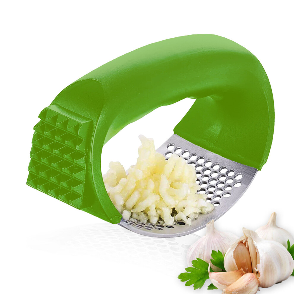 (Green) AEX Garlic Press Chopper Crusher Manual Ginger Mincer Stainless Steel