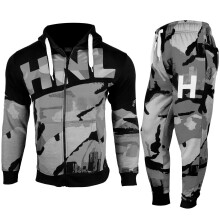 (13 Years, Charcoal) Unisex HNL Charcoal Camo Hoodie & Botom Tracksuit