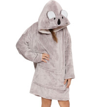 (One Size, Koala) Men's Ladies Oversized Hoodie Printed Snuggle
