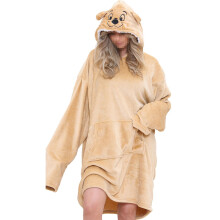 (One Size, Dog) Men's Ladies Oversized Hoodie Printed Snuggle