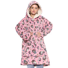 (One Size, Unicorn) Men's Ladies Oversized Hoodie Printed Snuggle