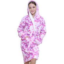 (3-4 Years, Tie Dye Lilac) Girls Boys Leopard Print Bathrobe Hooded Swim Beach