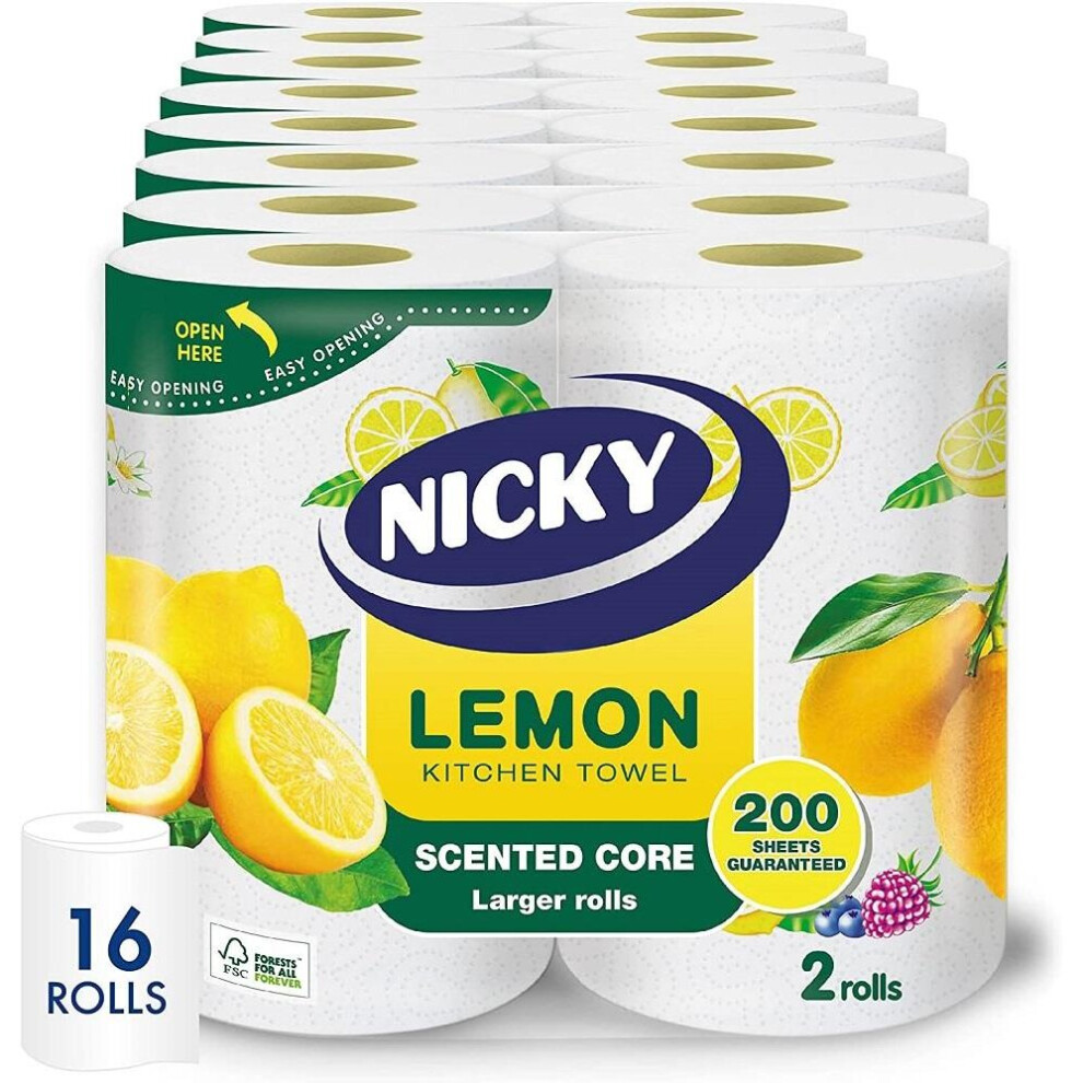 Nicky Lemons Decorated Kitchen Towel 2 ply 2roll X 8 packs , 16Rolls