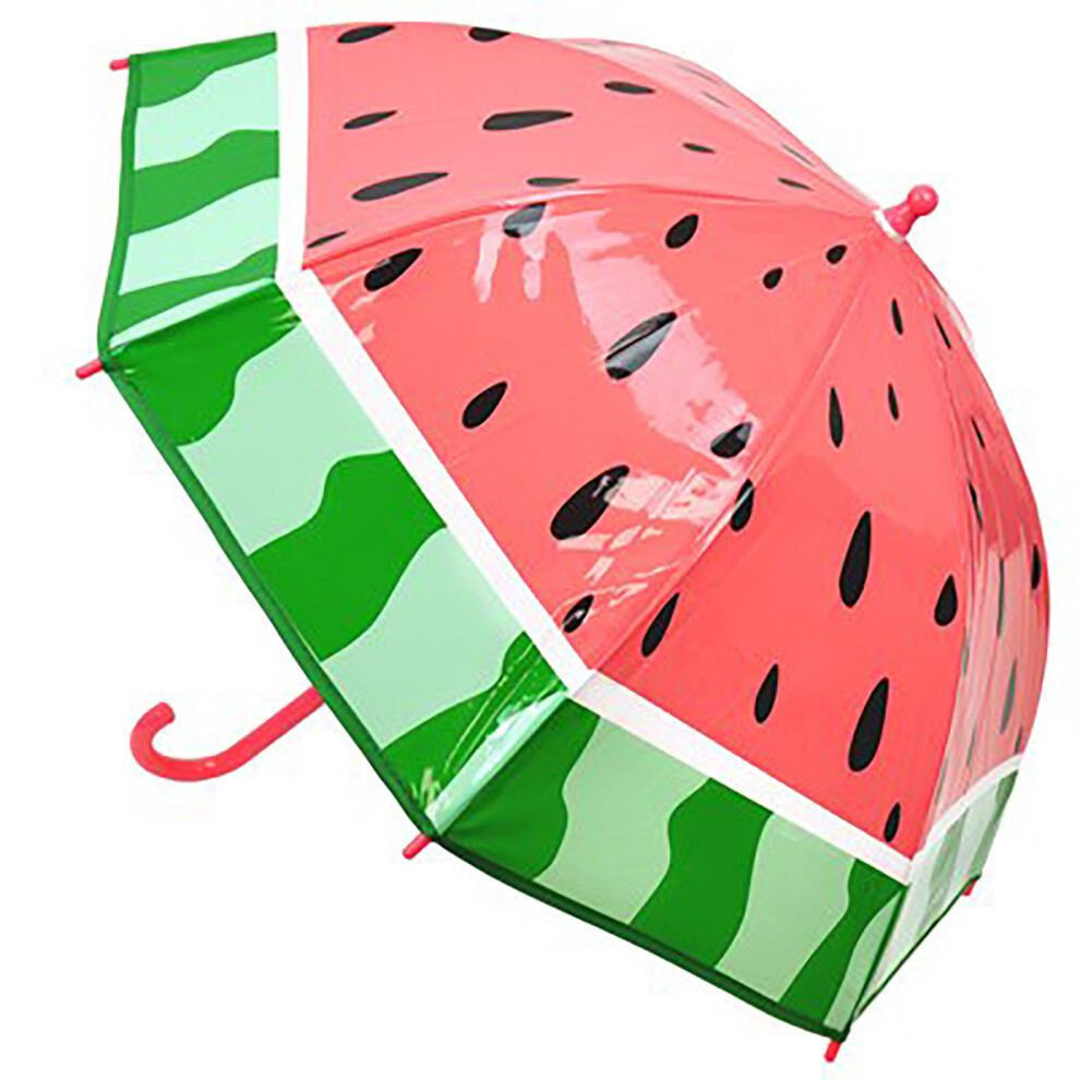 KAV Kids Transparent School Umbrella Boys and Girls-Design Parasol (Watermelon)