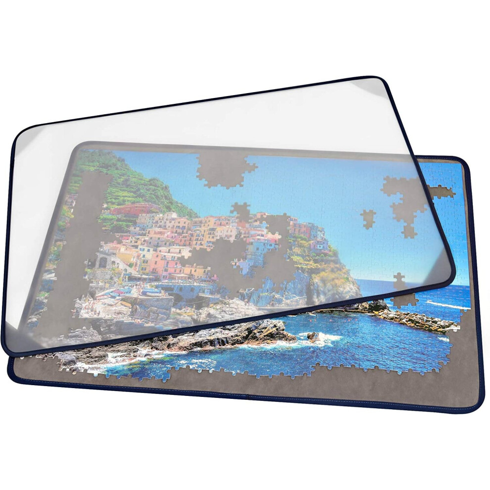 Tektalk Jigsaw Puzzle Board Portable Puzzle Mat With Puzzle Dustproof Cover For Puzzle Storage Puzzle Saver, Non-Slip Surface, Up To 1000 Pieces