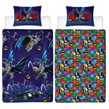 Batman Single Duvet Cover - Dark Knight Design - Officially Licensed Reversible Bedding set with matching Pillowcase